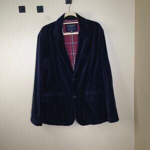 Vintage American Eagle Velour Two Button Blazer in Navy Size M